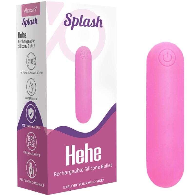 ARMONY - SPLASH HEHE VIBRATOR BULLET SILIKON 10 VIBRATIONEN 65 X 15 CM ROSA – Bild 6