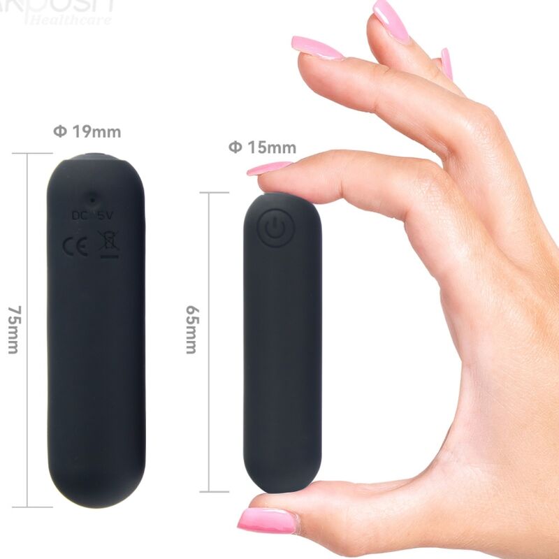 ARMONY - SPLASH HAHA VIBRATORE BULLET IN SILICONE 10 VIBRAZIONI 75 X 19 CM NERO - immagine 4