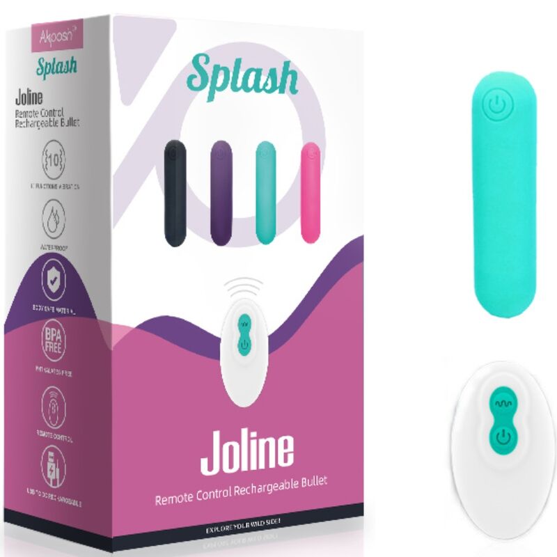 ARMONY - SPLASH JOLINE VIBRATEUR BULLET TÉLÉCOMMANDE EN SILICONE 10 VIBRATIONS 65 X 15 CM VERT – Image 3