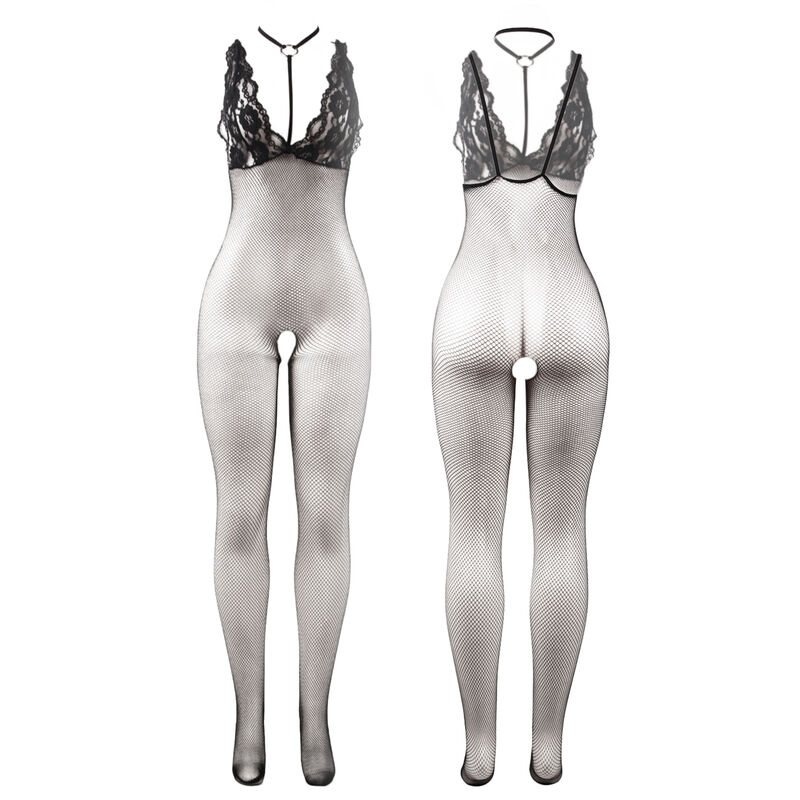 SUBBLIME - 951993 BODYSTOCKING RÉSILLE TRANSPARENTE NOIRE SANS FOURRURE TAILLE UNIQUE – Image 3