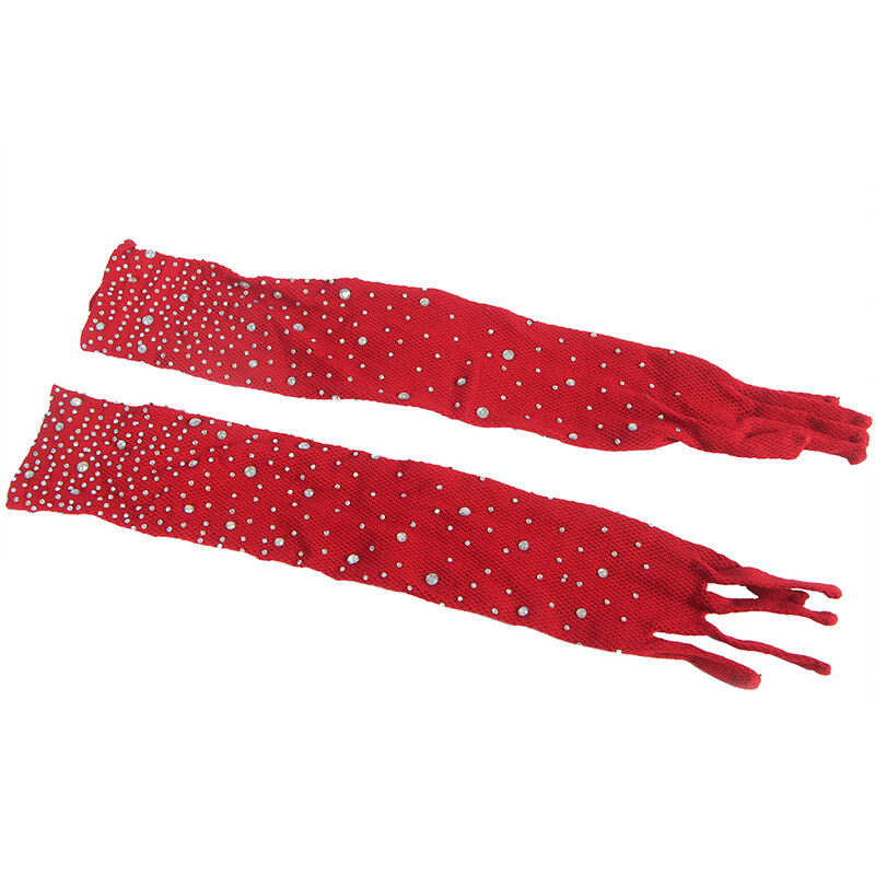 SUBBLIME - 952181 BODYSTOCKING RESILLE AVEC GANTS ET DIAMANTS ROUGE TAILLE UNIQUE – Image 5