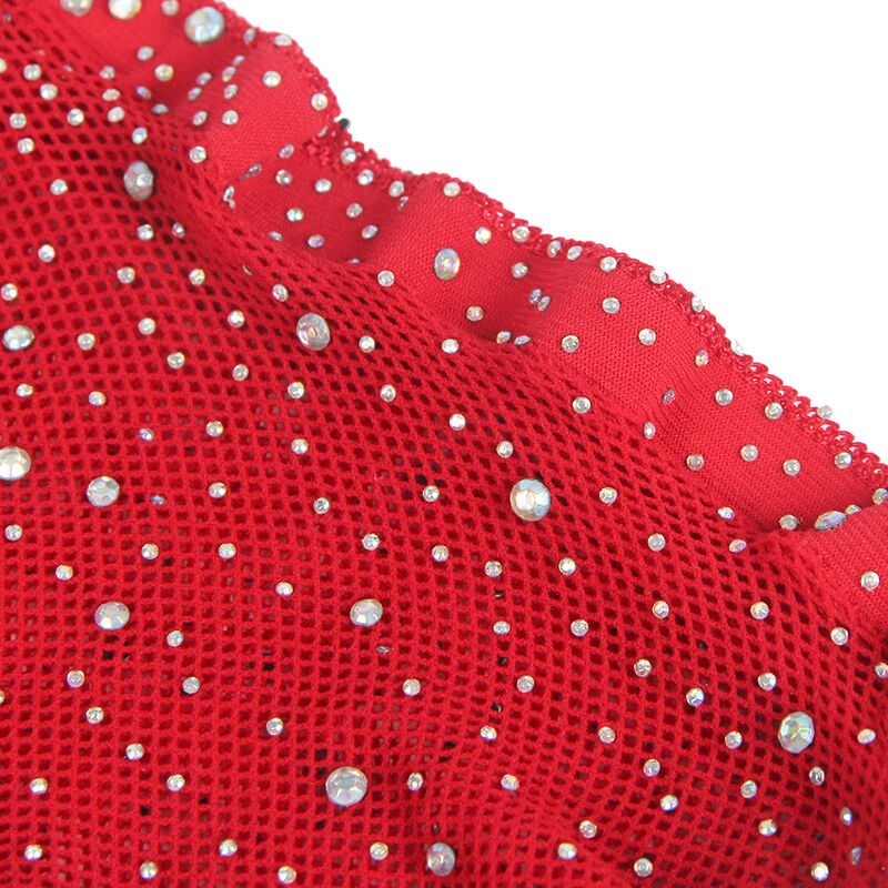 SUBBLIME - 952181 BODYSTOCKING RESILLE AVEC GANTS ET DIAMANTS ROUGE TAILLE UNIQUE – Image 4
