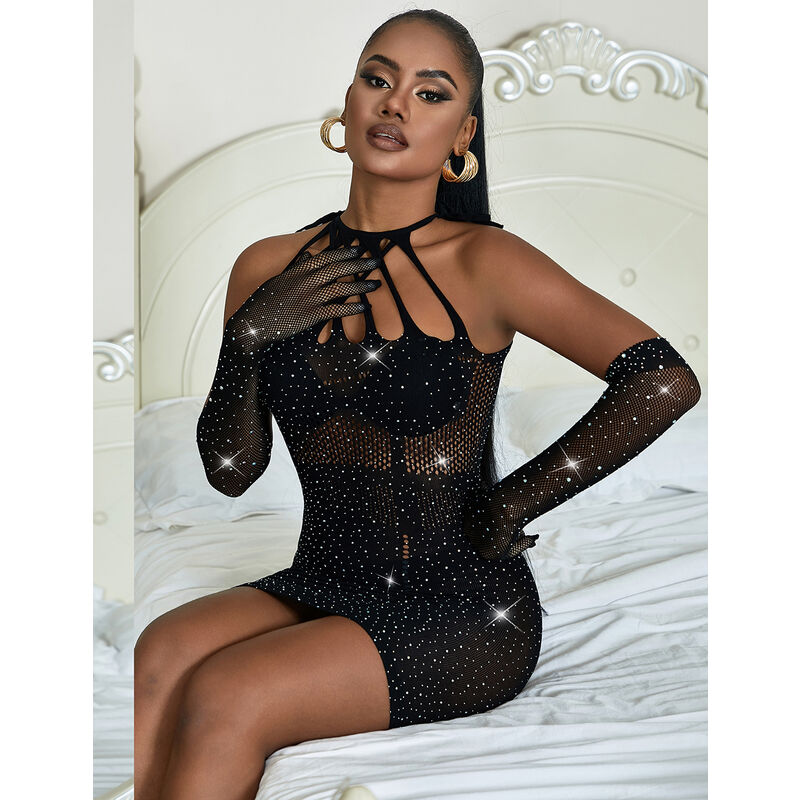 SUBBLIME - 952235 NETZKLEID MIT STRASS SCHWARZ EINHEITSGRÖSSE – Bild 9