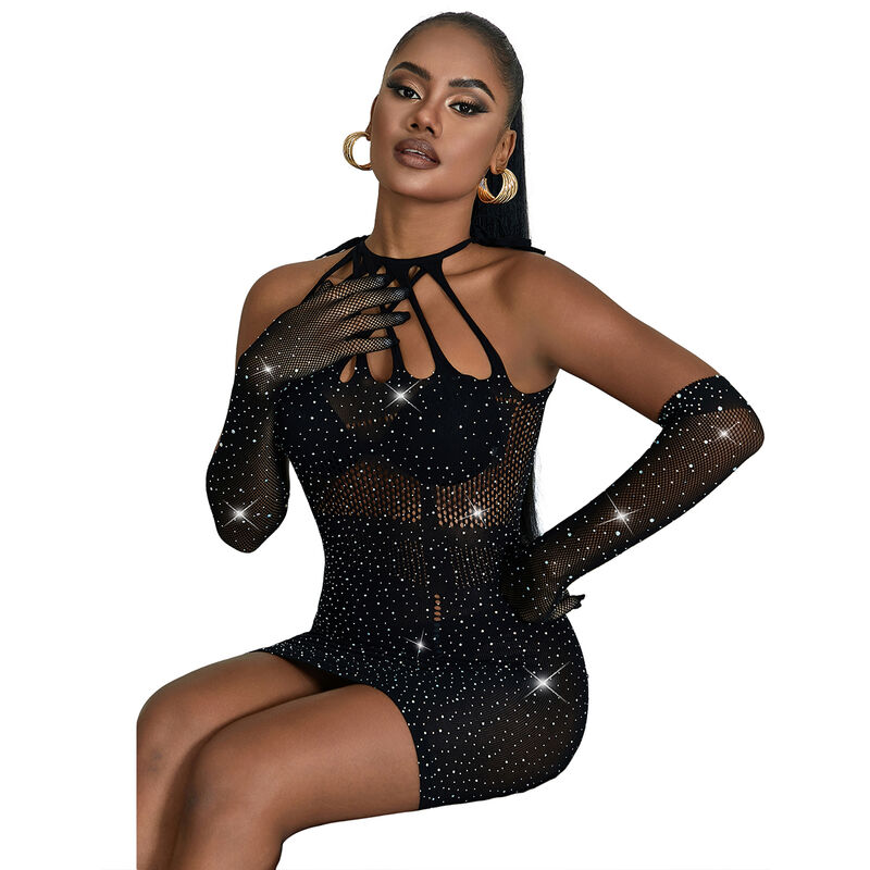 SUBBLIME - 952235 NETZKLEID MIT STRASS SCHWARZ EINHEITSGRÖSSE – Bild 3