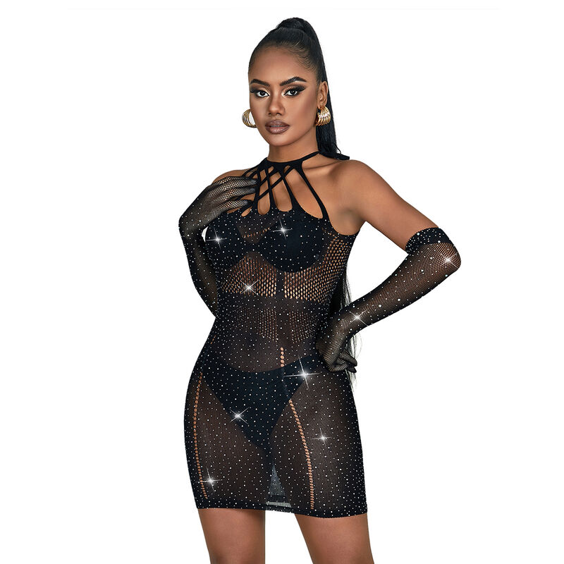 SUBBLIME - 952235 NETZKLEID MIT STRASS SCHWARZ EINHEITSGRÖSSE – Bild 4