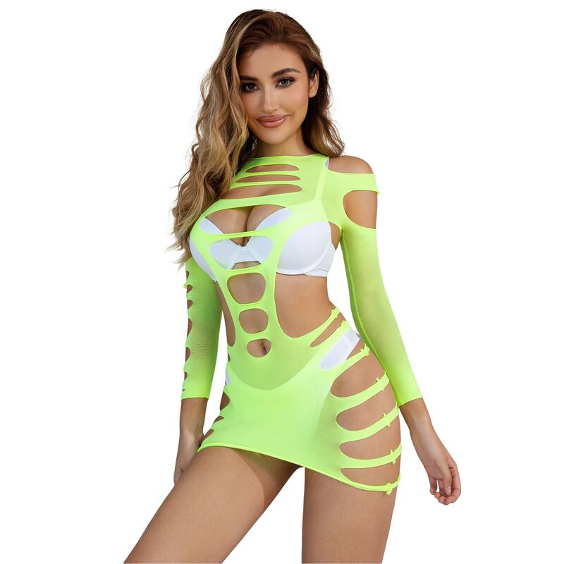 SUBBLIME - 952280 ROBE RÉSILLE ÉLASTIQUE MANCHES LONGUES VERT TAILLE UNIQUE – Image 9