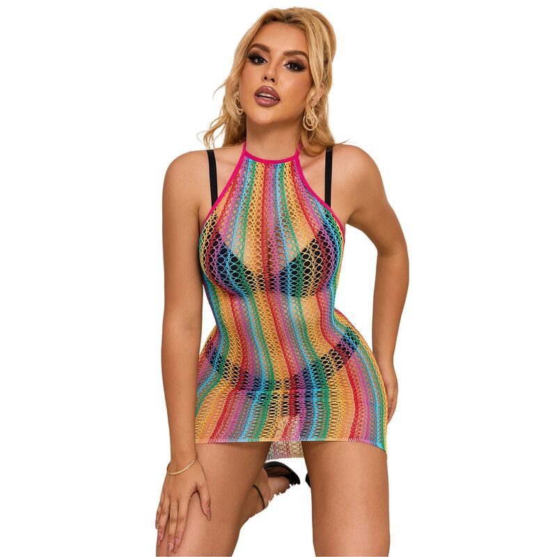 SUBBLIME - 952341 RAINBOW FISHNET DRESS ONE SIZE - Image 9