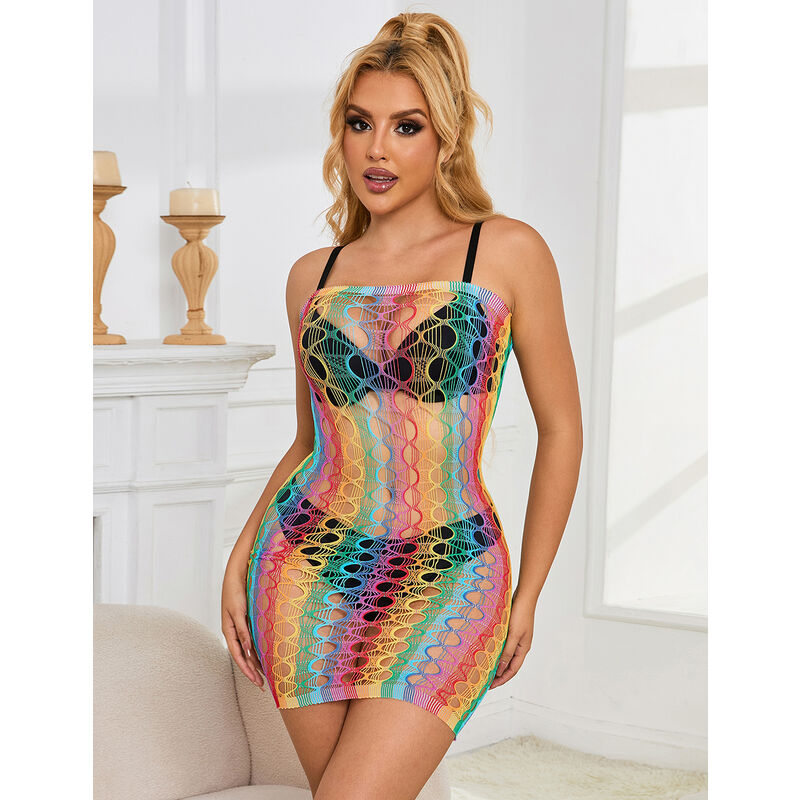 SUBBLIME - 952365 RAINBOW BARE SHOULDER FISHNET VESTIDO TAMANHO ÚNICO - Image 8