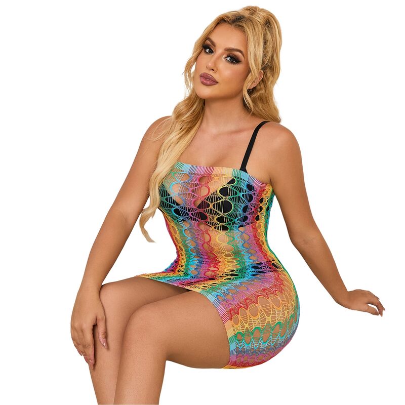 SUBBLIME - 952365 RAINBOW BARE SHOULDER FISHNET VESTIDO TAMANHO ÚNICO - Image 6