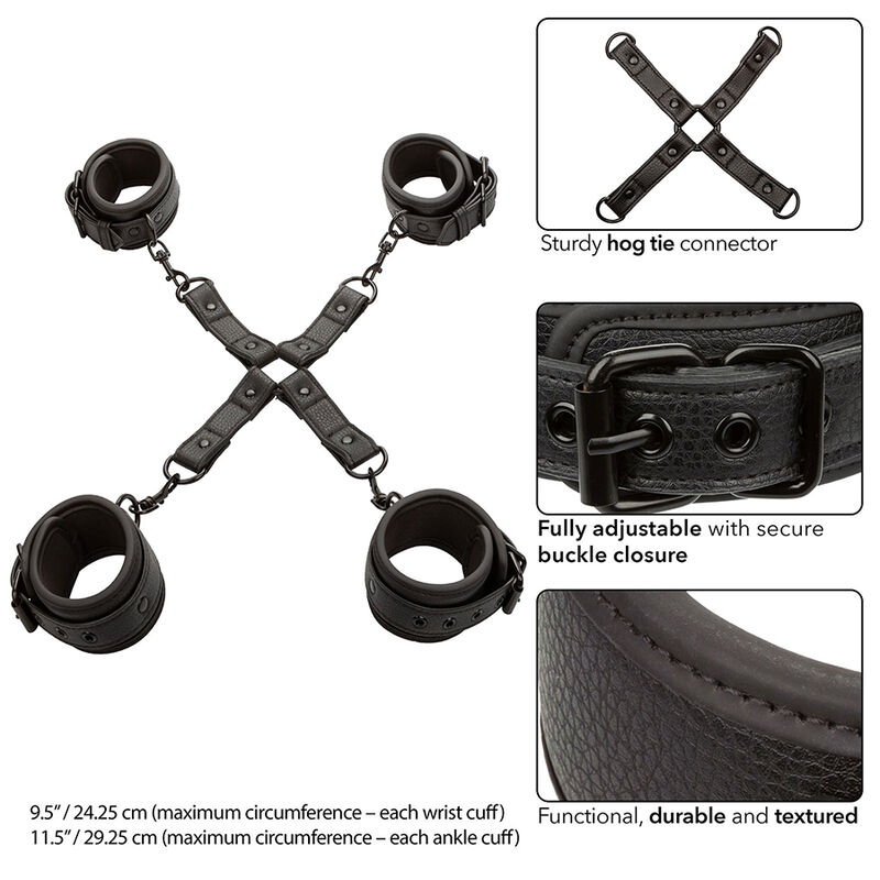 CALEXOTICS - NOCTURNAL CONNECTEUR TIE HOG CUERO AJUSTABLE NOIR – Image 3