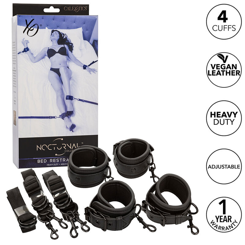 CALEXOTICS - NOCTURNAL RESTRICCIONES DE CAMA CUERO AJUSTABLE NEGRO - Imagen 2
