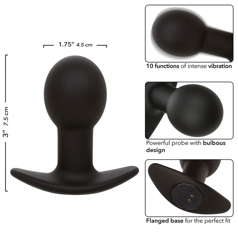 CALEXOTICS - ROCK BOTTOM PLUG ANAL 10 VIBRAÇÕES SILICONE PRETO - Image 6