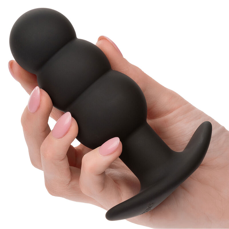 CALEXOTICS - ROCK BOTTOM PLUG ANAL CON CUENTAS 10 VIBRACIONES SILICONA NEGRO - Imagen 3