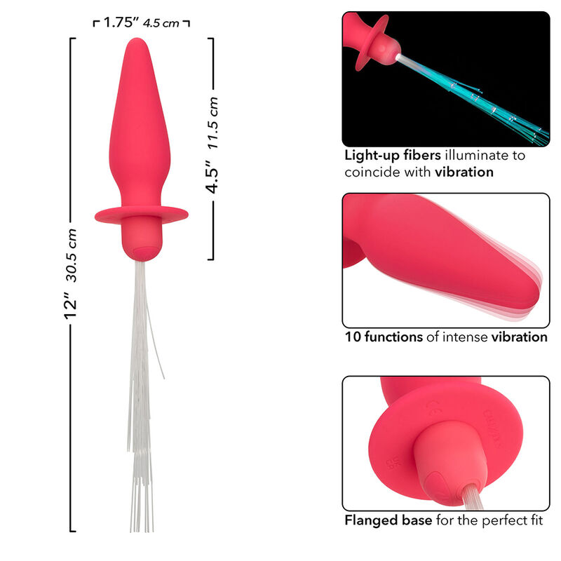 CALEXOTICS - SOUTHERN LIGHTS LIGHT UP ANAL PLUG 10 VIBRAÇÕES SILICONE ROSA - Image 5