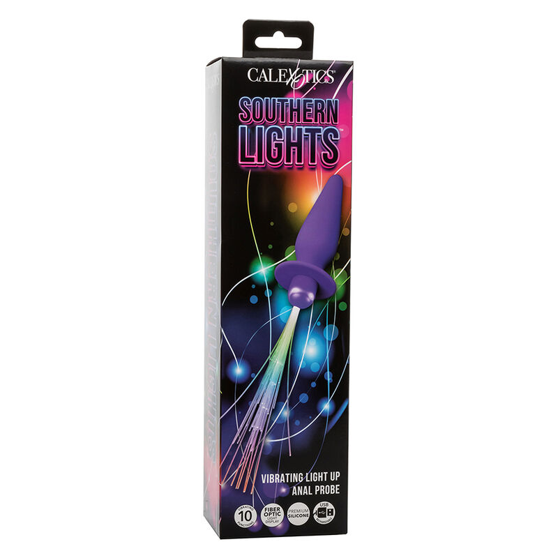 CALEXOTICS - SOUTHERN LIGHTS LIGHT UP PLUG ANAL CON LUCES 10 VIBRACIONES SILICONA VIOLETA - Imagen 3