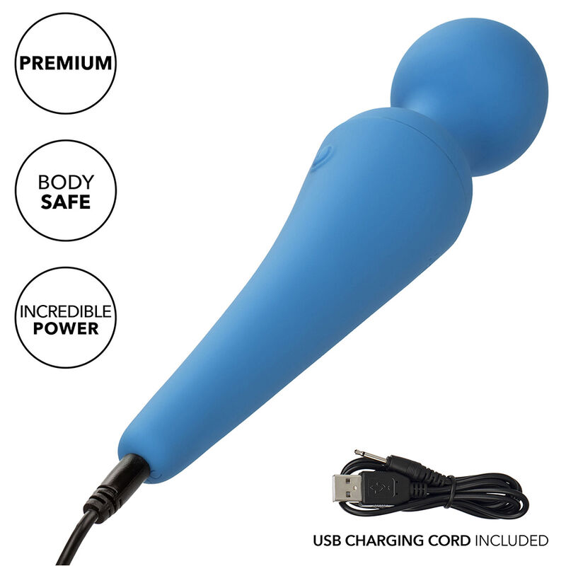 CALEXOTICS - COUTURE KIT VIBRADOR WAND 10 VIBRACIONES AZUL - Imagen 4