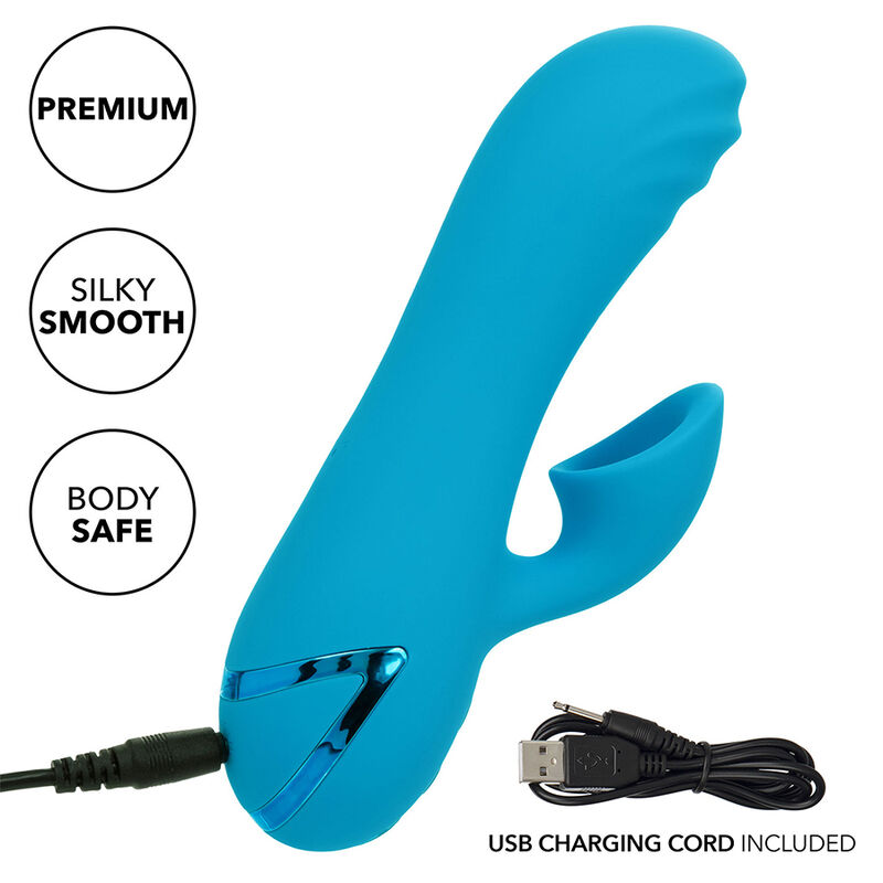 CALEXOTICS - SUNSET BEACH SEDUCER VIBRATEUR & STIMULATEUR 10 FONCTIONS BLEU – Image 6