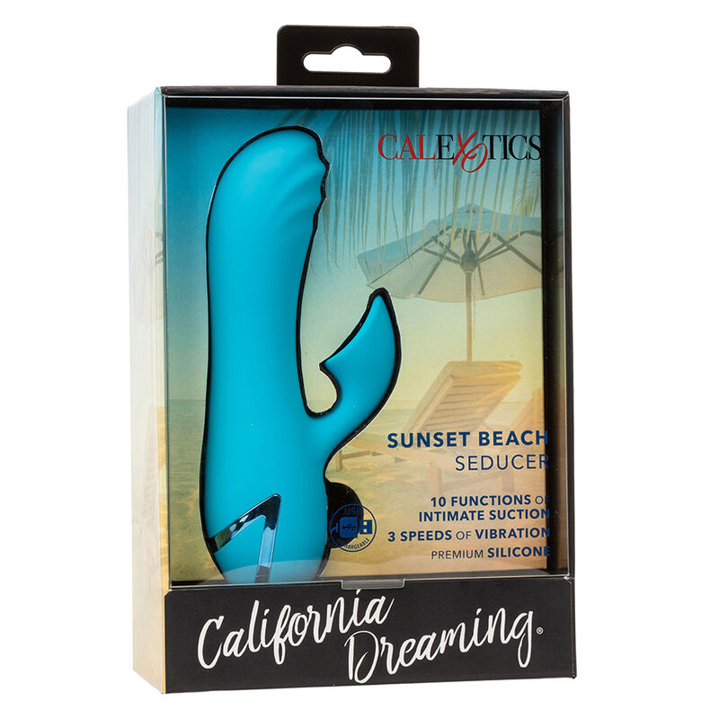 CALEXOTICS - SUNSET BEACH SEDUCER VIBRATEUR & STIMULATEUR 10 FONCTIONS BLEU – Image 2
