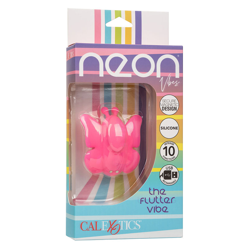 CALEXOTICS - NEON VIBES THE FLUTTER VIBE ESTIMULADOR 10 VIBRACIONES ROSA - Imagen 2