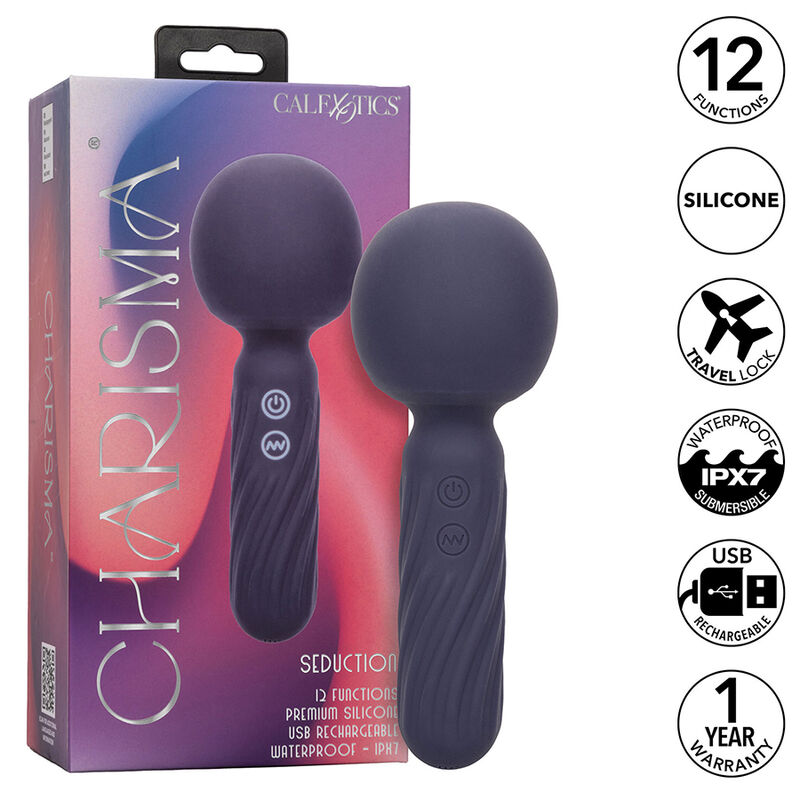 CALEXOTICS - CHARISMA SEDUCTION MASAJEADOR 12 FUNCIONES 17,75 CM X 6,25 CM MORADO - Imagen 9