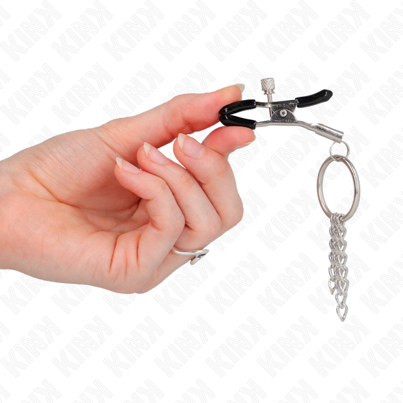 KINK - PINCE A METON O RING ET PETITE CHAINE ARGENT 6 CM – Image 2