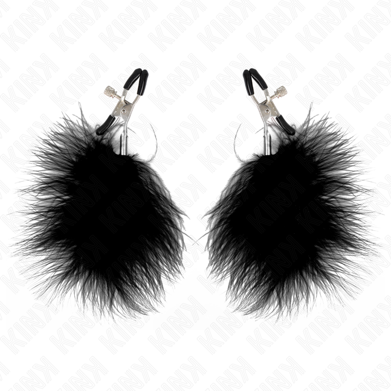 KINK - PINZAS PARA PEZONES CON PLUMA NEGRO 7 CM - Imagen 4