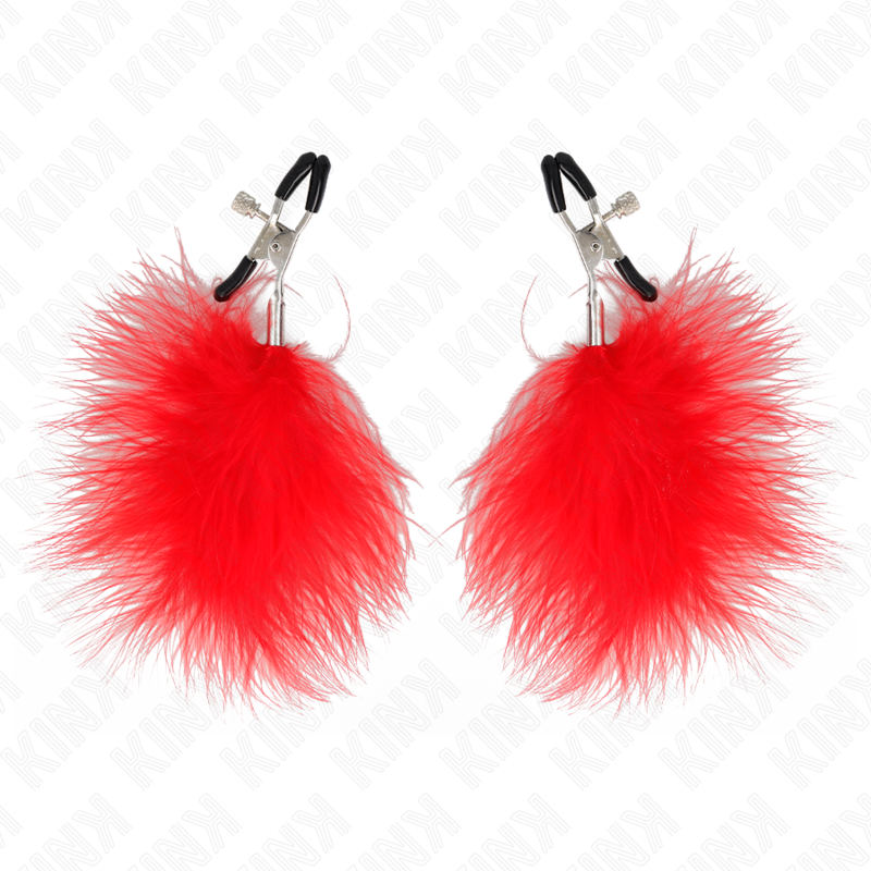 KINK - PINCE À METON PLUME ROUGE 7 CM – Image 2