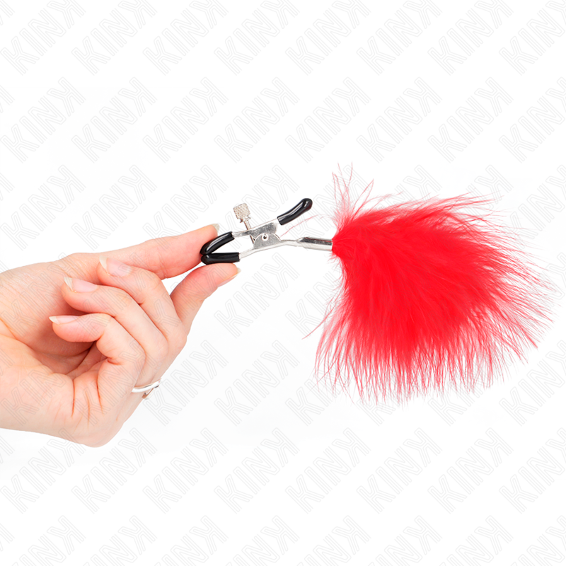 KINK - PINCE À METON PLUME ROUGE 7 CM – Image 4