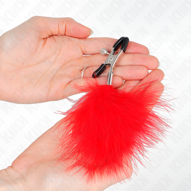 KINK - PINCE À METON PLUME ROUGE 7 CM – Image 3