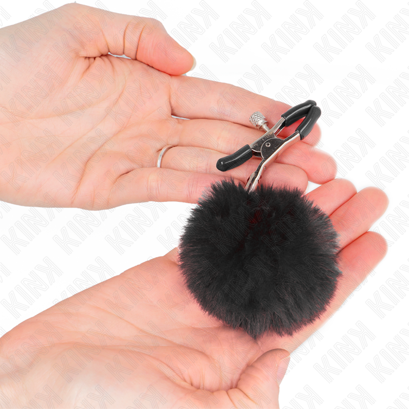 KINK - GRAMPO DE BOLA DE PELE FALSA PRETO 6 CM - Image 2