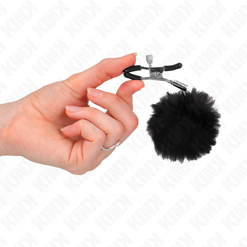 KINK - GRAMPO DE BOLA DE PELE FALSA PRETO 6 CM - Image 3