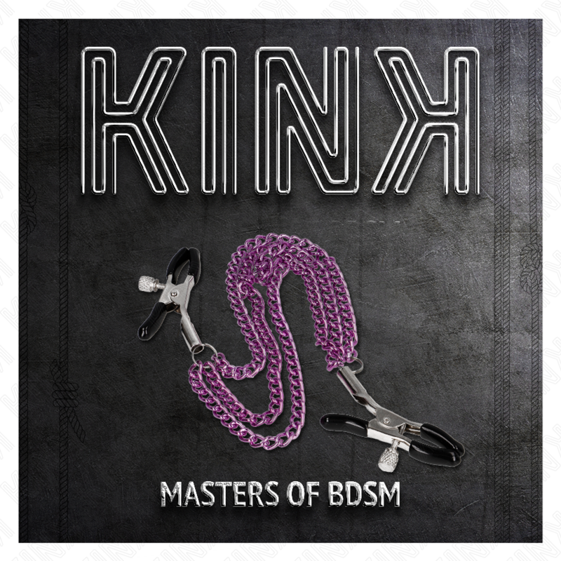 KINK - PINZAS PARA PEZONES CON TRIPLE CADENA VIOLETA 20/23/28 CM - Imagen 4