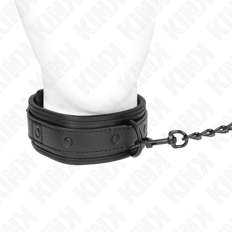 KINK - NEOPRENE BONDAGE COLLAR MODEL 2 WITH BELT 78 CM ADJUSTABLE 37.5 X 49.5 CM - Image 3