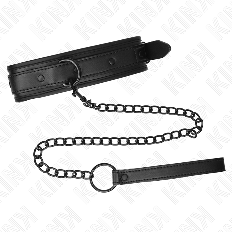 KINK - NEOPRENE BONDAGE COLLAR MODEL 2 WITH BELT 78 CM ADJUSTABLE 37.5 X 49.5 CM - Image 4