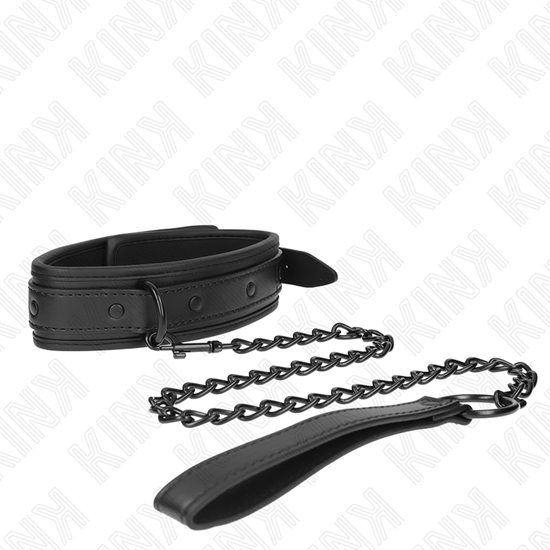 KINK - NEOPRENE BONDAGE COLLAR MODEL 2 WITH BELT 78 CM ADJUSTABLE 37.5 X 49.5 CM - Image 2