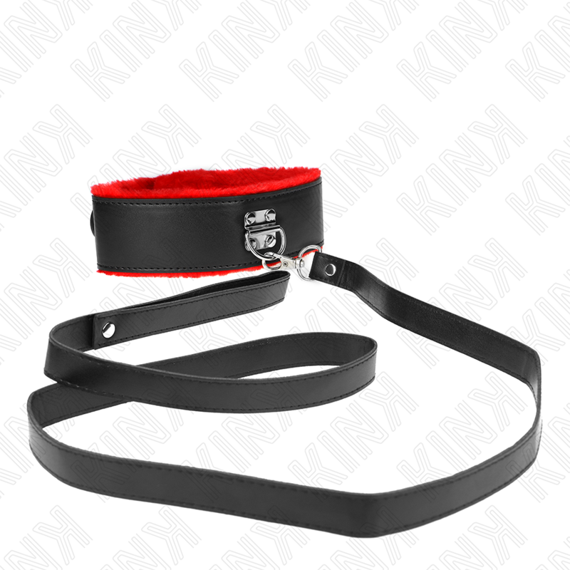 KINK - COLAR COM CINTO 116 CM COM ALÇA DE COURO VERMELHA AJUSTÁVEL 40-48 CM X 6 CM - Image 3