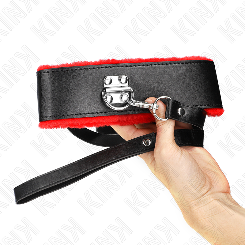 KINK - COLAR COM CINTO 116 CM COM ALÇA DE COURO VERMELHA AJUSTÁVEL 40-48 CM X 6 CM - Image 4