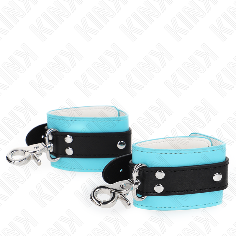 KINK - MUÑEQUERAS CON CIERRE PREMIUM NEGRO / AZUL AJUSTABLE 21-28 CM X 5.5 CM - Imagen 2