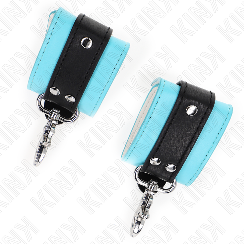 KINK - MUÑEQUERAS CON CIERRE PREMIUM NEGRO / AZUL AJUSTABLE 21-28 CM X 5.5 CM - Imagen 3