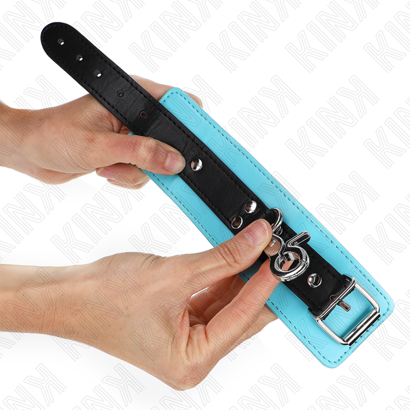 KINK - MUÑEQUERAS CON CIERRE PREMIUM NEGRO / AZUL AJUSTABLE 21-28 CM X 5.5 CM - Imagen 4