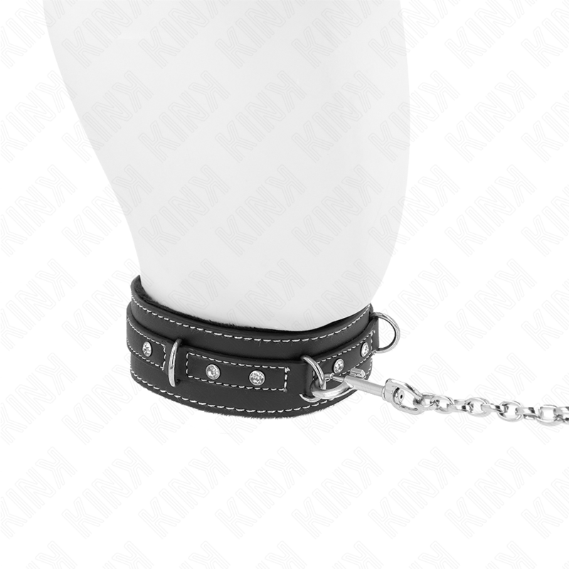 KINK - COLAR DE COURO PVC COM CINTO 105 CM REBITE DE strass 41,5 X 4 CM - Image 3