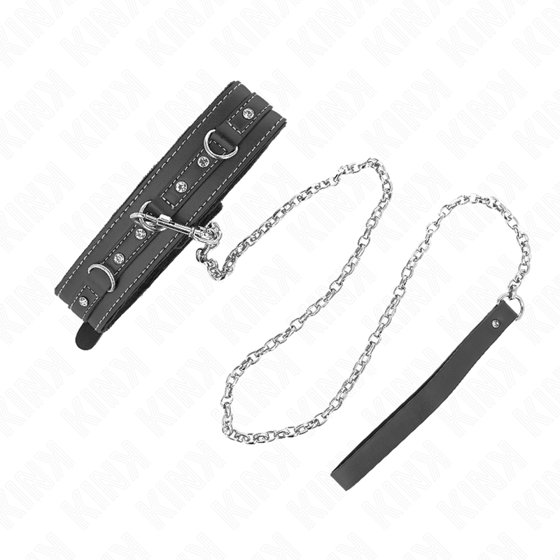 KINK - COLAR DE COURO PVC COM CINTO 105 CM REBITE DE strass 41,5 X 4 CM - Image 5