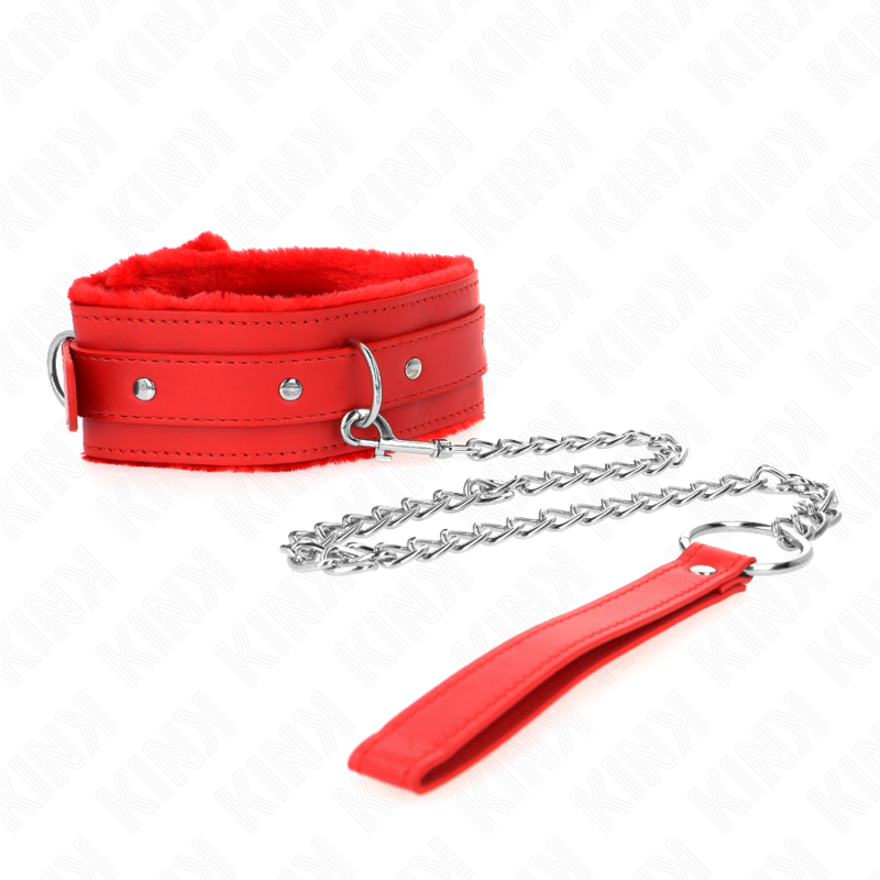 KINK - COLLAR CON CORREA 65 CM CON RESTRICCIONES ROJO AJUSTABLE 36-42 CM X 5.5 CM - Imagen 4