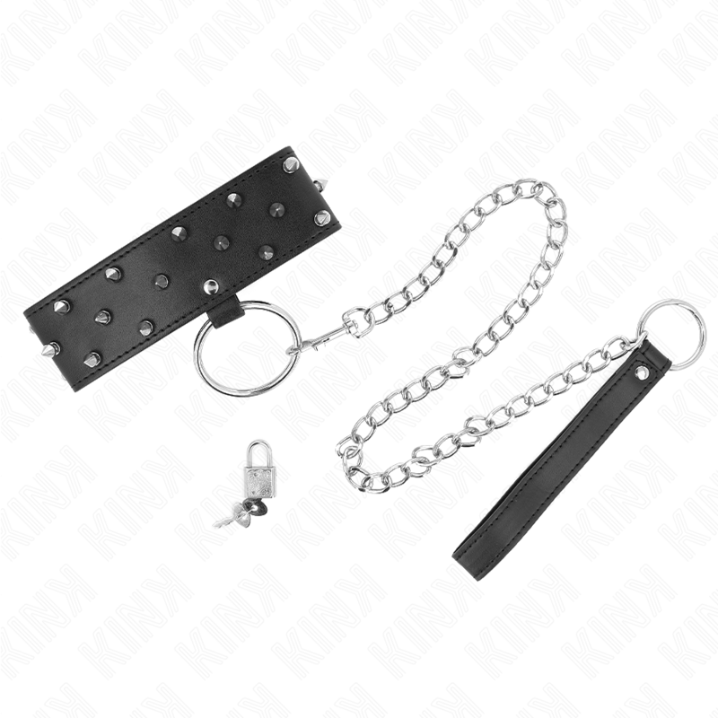 KINK - COLLANA CON GUINZAGLIO 65 CM CON BORCHIE IN ARGENTO MODELLO 5 REGOLABILE 36-43 CM X 5 CM - immagine 5