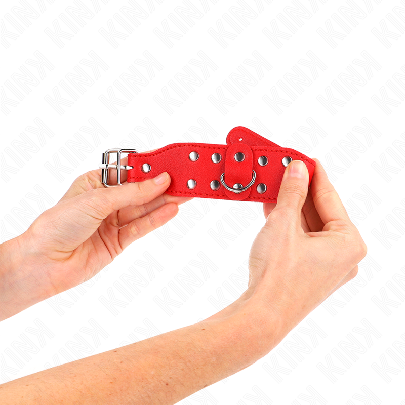 KINK - PULSEIRAS COM LINHA DUPLA DE PREGOS AJUSTÁVEIS VERMELHO - Image 3