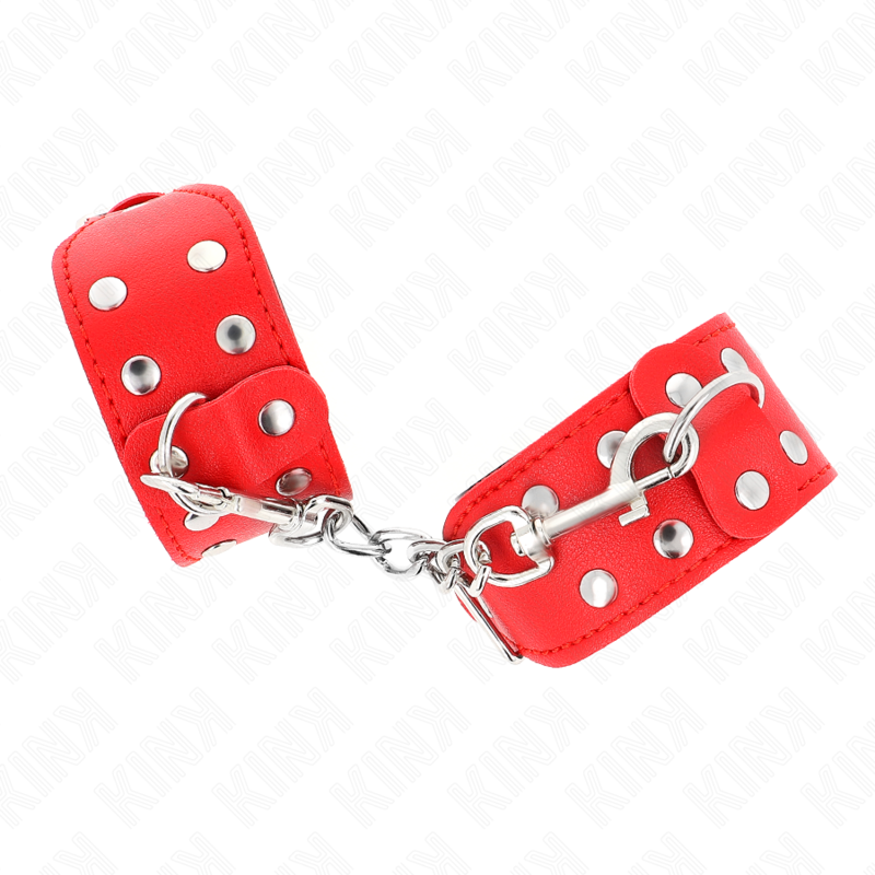 KINK - PULSEIRAS COM LINHA DUPLA DE PREGOS AJUSTÁVEIS VERMELHO - Image 4