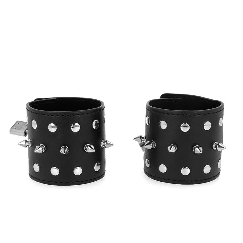 KINK - PUNK HANDGELENKFESSELN MIT SPIKES 25 X 6 CM – Bild 2