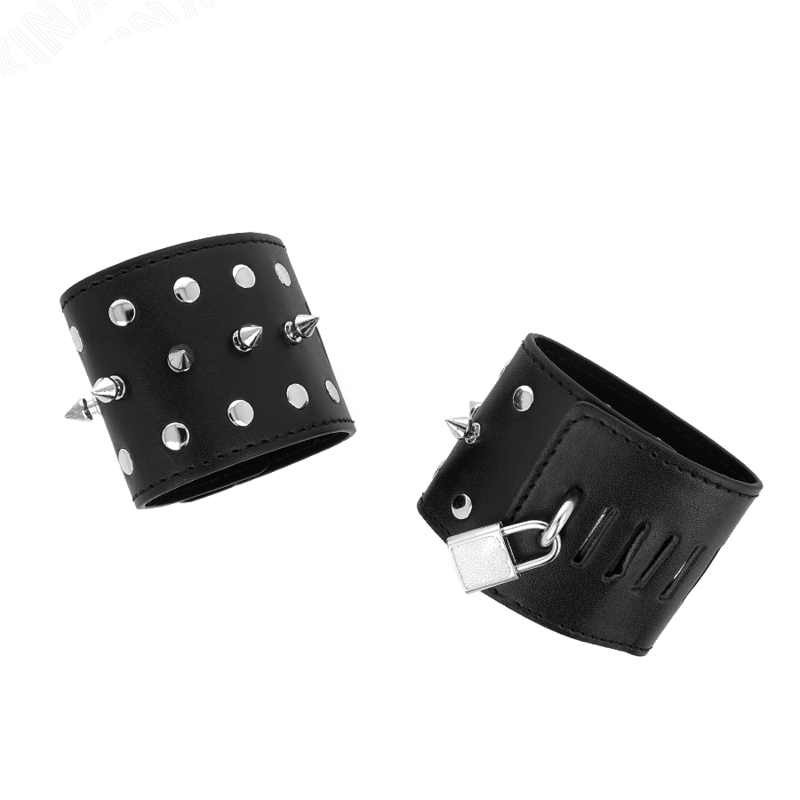 KINK - PUNK HANDGELENKFESSELN MIT SPIKES 25 X 6 CM – Bild 3