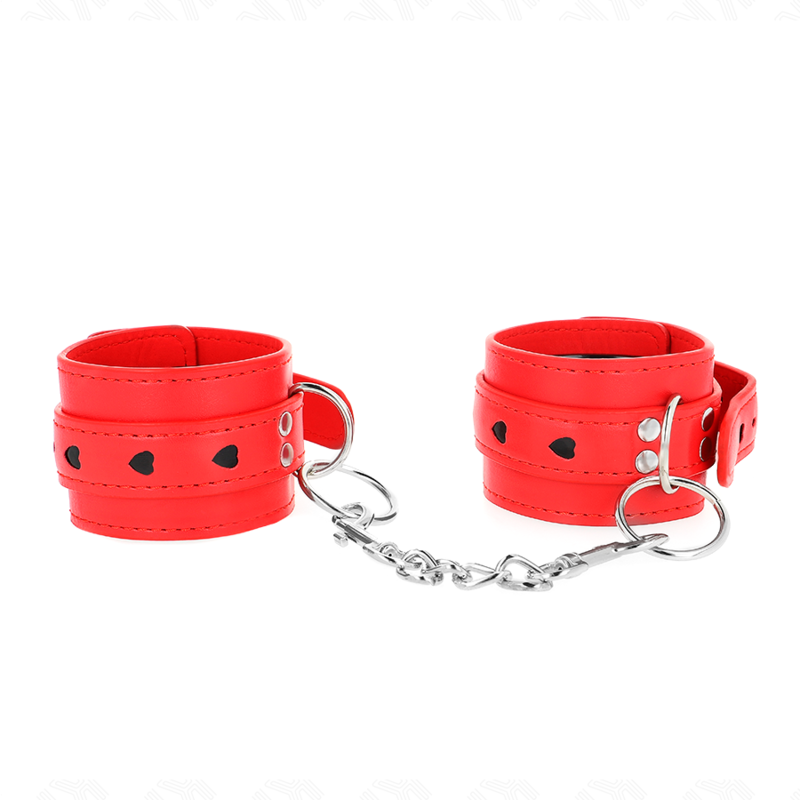 KINK - PULSO VERMELHO COM INSERÇÃO DE CORAÇÃO PRETO AJUSTÁVEL 21-28 CM X 5,5 CM - Image 4