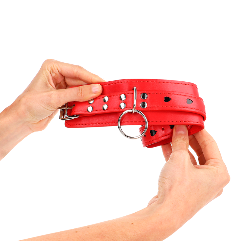 KINK - PULSO VERMELHO COM INSERÇÃO DE CORAÇÃO PRETO AJUSTÁVEL 21-28 CM X 5,5 CM - Image 2